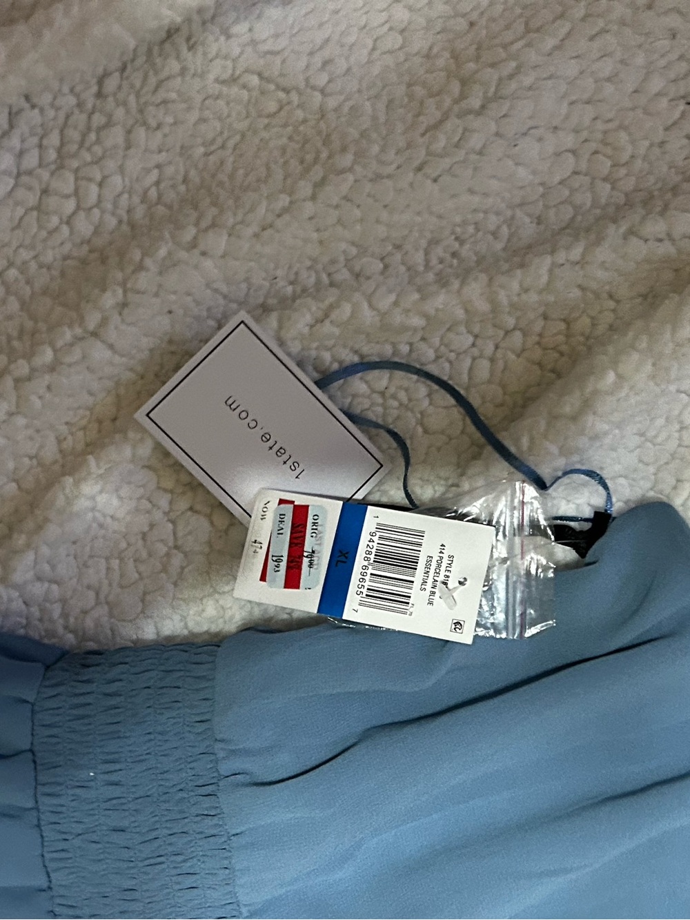 Macy's Light Blue Bomber Jacket with Smocked Hem